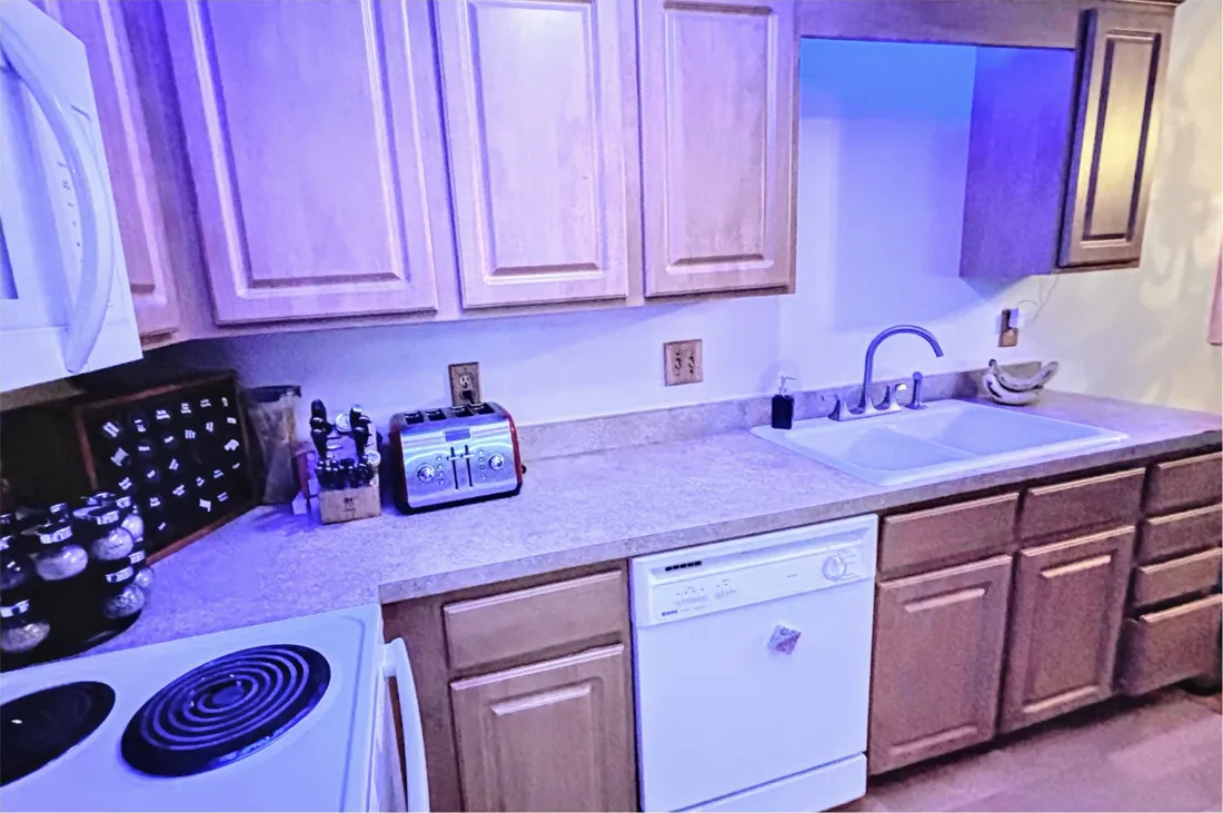 Sink-side counters, cleared and wiped, after